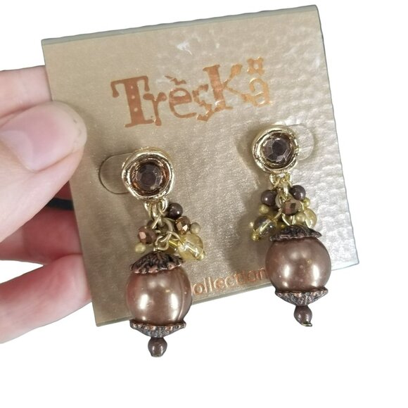 Treska Gold Mixed Metallic Beaded Choker Necklace Earring Bracelet Set Boho - Picture 12 of 12